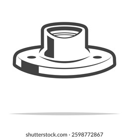 Light bulb holder mount icon transparent vector isolated
