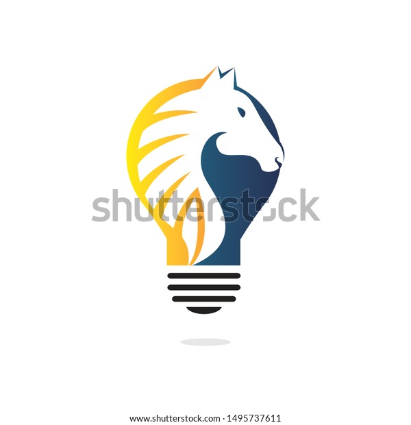 Light Bulb Horse Logo Design Wild Stock Vector Royalty Free