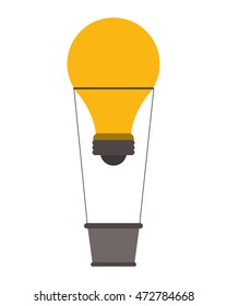 light bulb hot air balloon great idea creative icon. Flat and Isolated design. Vector illustration