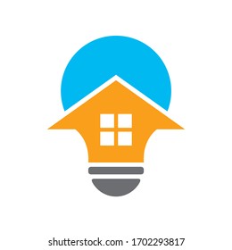 Light Bulb House Building Architecture Business Company Vector Logo Design