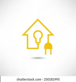 Light Bulb In The House Icon