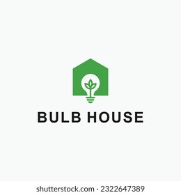 light bulb with house logo design vector silhouette illustration