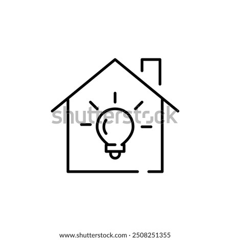 Light bulb in a house. Smart home creative solutions. Pixel perfect vector icon
