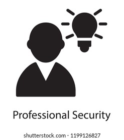 Light bulb with human avatar, showing professional security 