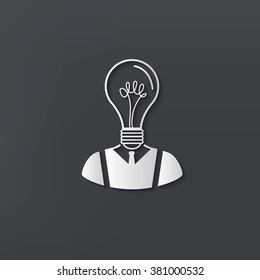 Light bulb human design on clean background,vector