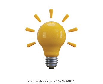 Light bulb icon 3d render concept of Light icon on innovative solutions, creative business idea icon vector illustration