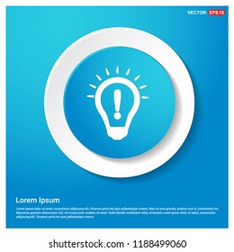 Light Bulb Icon Abstract Blue Web Sticker Button - Free vector icon