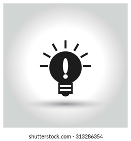 Light Bulb Icon. Black Business Pictogram. vector illustration