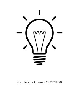 Light Bulb Icon Black Minimalist Icon Stock Vector (Royalty Free ...