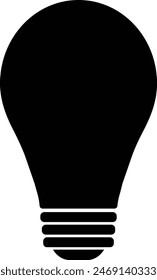 Light bulb icon Black vector, Electric bulb shape, thinking symbol, Solution symbol, idea symbol