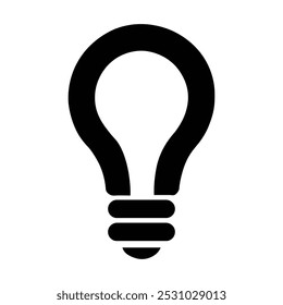 Icono de bombilla Imagen de silueta de Vector negro para Web impreso, logotipo de página para colorear de redes sociales 