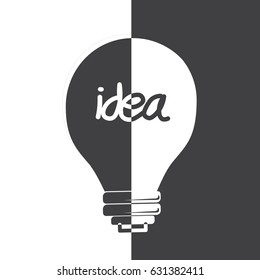 light bulb icon, black and white
