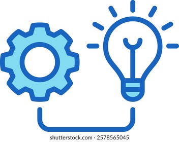 Light Bulb Icon Blue Vector Illustration