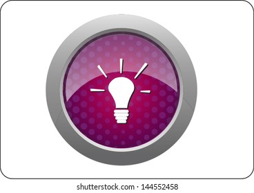 light bulb icon button on white background