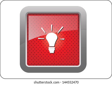 light bulb icon button on white background