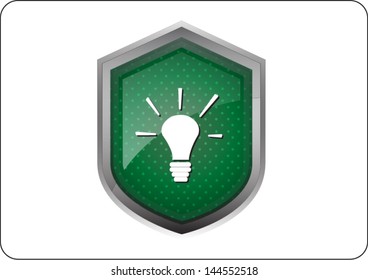 light bulb icon button on white background