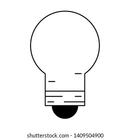 light bulb icon cartoon vector illustration graphic design black and white