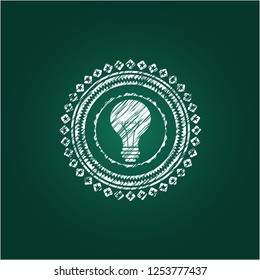 light bulb icon with chalkboard texture