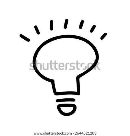 Light bulb icon. Chronicle of an electric light and an inspiration. Hand drawn vector illustration.