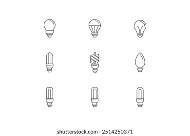 light bulb icon collection. light bulb on