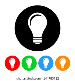 Light Bulb Icon with Color Variations