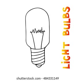 Light bulb icon. Concept of big ideas inspiration, innovation, invention, effective thinking. Isolated. Vector illustration.  Idea symbol. Vector. sketch. Hand-drawn doodle sign. 
