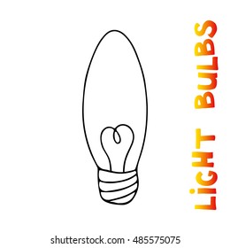 Light bulb icon. Concept of big ideas inspiration, innovation, invention, effective thinking. Isolated. Vector illustration.  Idea symbol. Vector. sketch. Hand-drawn doodle sign. 
