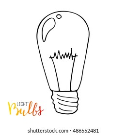 Light bulb icon. Concept of big ideas inspiration, innovation, invention, effective thinking. Isolated. Vector illustration.  Idea symbol. 