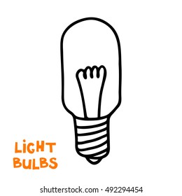 Light bulb icon. Concept of big ideas inspiration, innovation, invention, effective thinking. Isolated. Vector illustration.  Idea symbol. Vector. sketch. Hand-drawn doodle sign. 