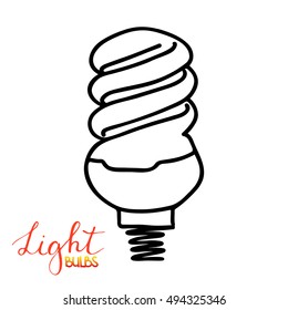Light bulb icon. Concept of big ideas inspiration, innovation, invention, effective thinking. Isolated. Vector illustration.  Idea symbol. Vector. sketch. Hand-drawn doodle sign. 