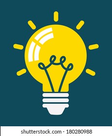 Light Bulb icon, Concept of Idea, Vector illustration