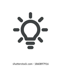 Symbol der Glühbirne. Konzept der Idee. Vektorgrafik.