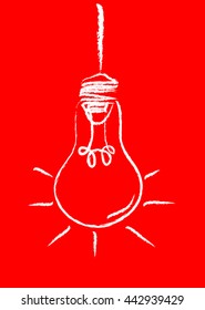 light bulb icon with concept of idea sketch in vector. Doodle hand drawn sign. Illustration for print, web