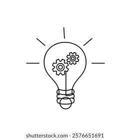 Light bulb icon, Continuous Line Drawing of Innovation Icon. Single Line Vector Illustration.