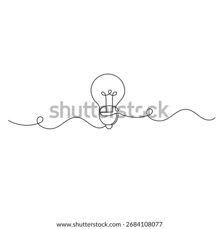 Light bulb   icon   continuous one line drawing of outline vector illustration