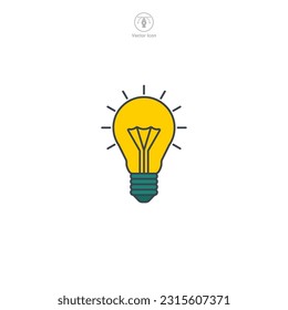 Light Bulb icon. A creative and innovative vector illustration of a light bulb, representing ideas, inspiration, and bright solutions.