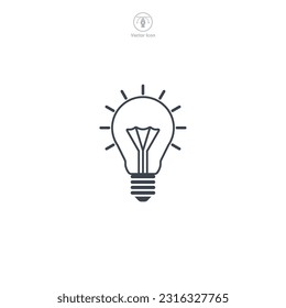 Light Bulb icon. A creative and innovative vector illustration of a light bulb, representing ideas, inspiration, and bright solutions.