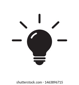 Light bulb icon, creative lamp symbol in flat design