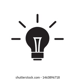Light bulb icon, creative lamp symbol in flat design