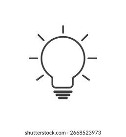 Icono de la bombilla, símbolo de la idea de la creatividad y de la innovación en estilo mínimo del arte de la línea