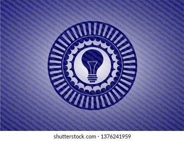 light bulb icon with denim texture