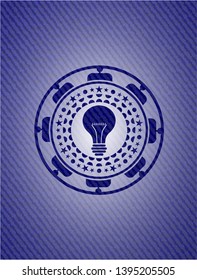 light bulb icon with denim texture