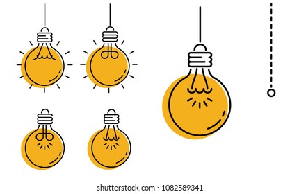 Light bulb icon. Design concept energy idea line art flat vector illustration