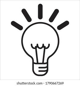 Light Bulb Icon Design Simple Line Art 