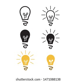 
light bulb icon design template vector