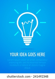 light bulb icon design with text vector illustration