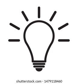 Light bulb icon design. Light bulb icon in trendy line style design. Vector illustration.