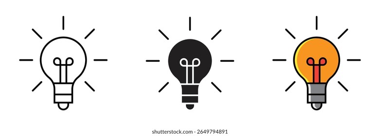 Light bulb icon design with white background. Light bulb illustration icon