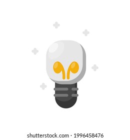 light bulb icon designed in flat color style
