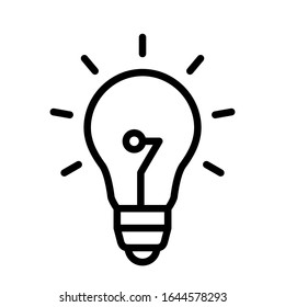 Icono de la bombilla diseñado en estilo de línea